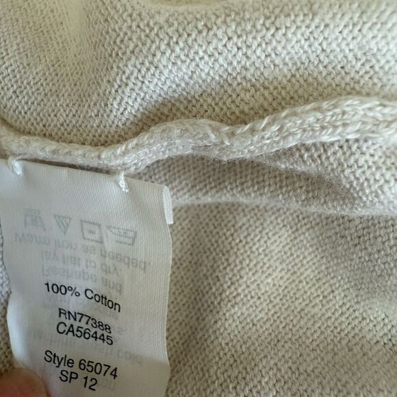 J. Crew 100% cotton beige back tie sweater size M - Picture 5 of 7